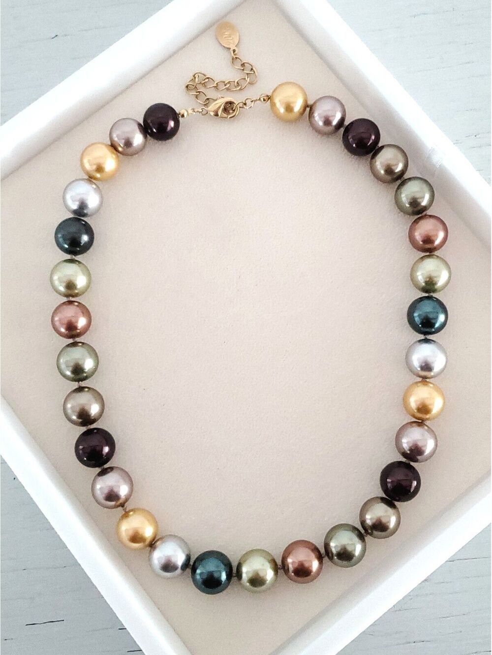 Vintage 2009 Kenneth Jay Lane Multicolor Faux Pearl Necklace